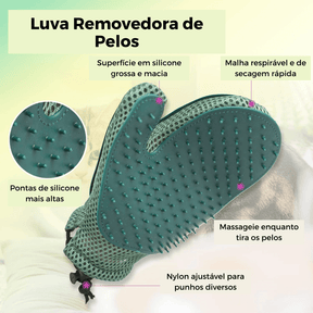 Luva Removedora de Pelos - 2 em 1 - Boompreçopet