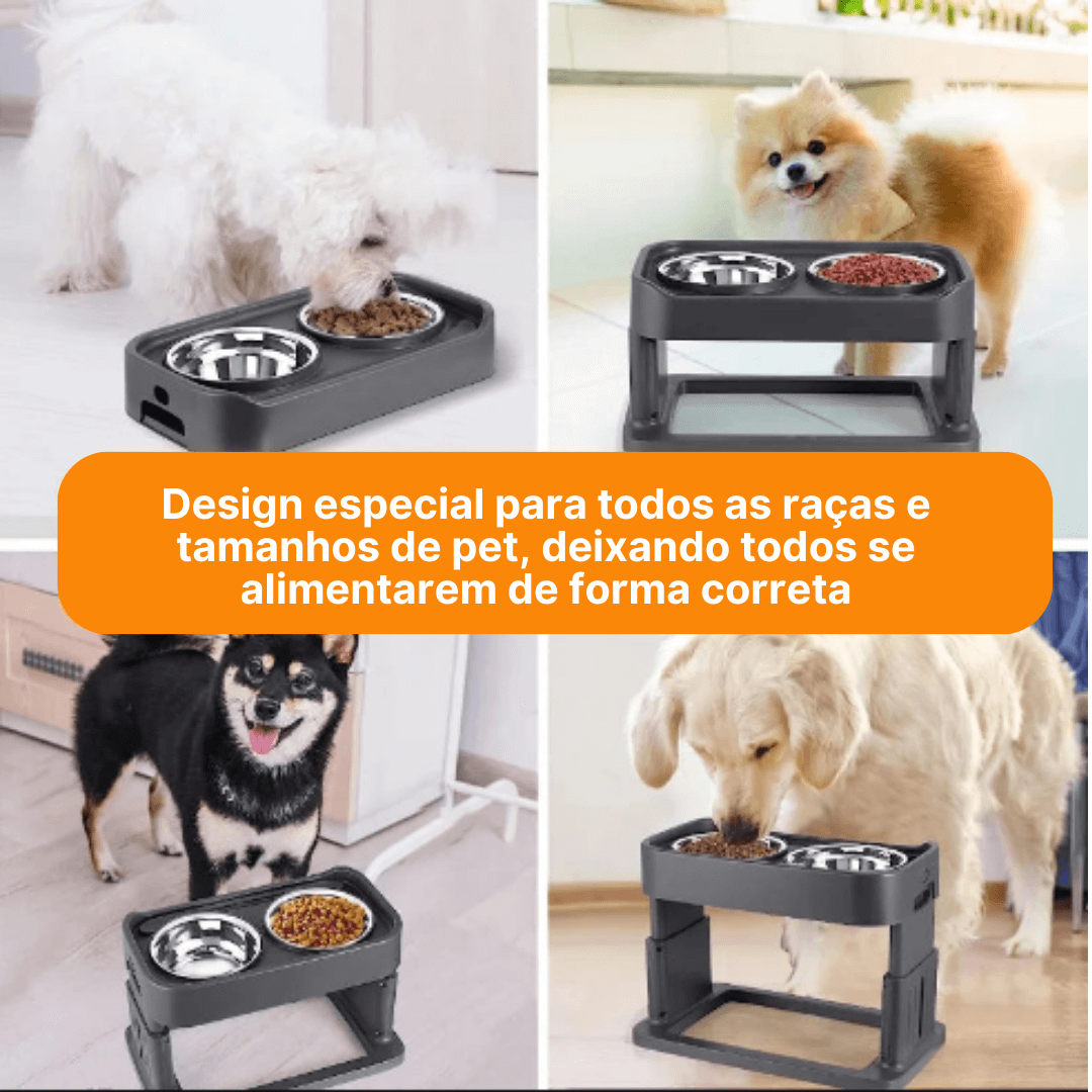 Comedouro Para Cachorro | Ajustável em 3 Alturas - Boompreçopet