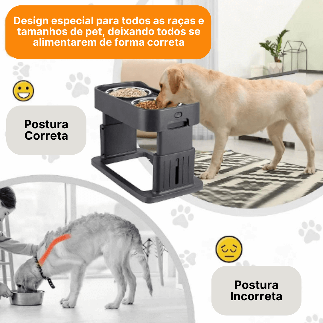 Comedouro Para Cachorro | Ajustável em 3 Alturas - Boompreçopet