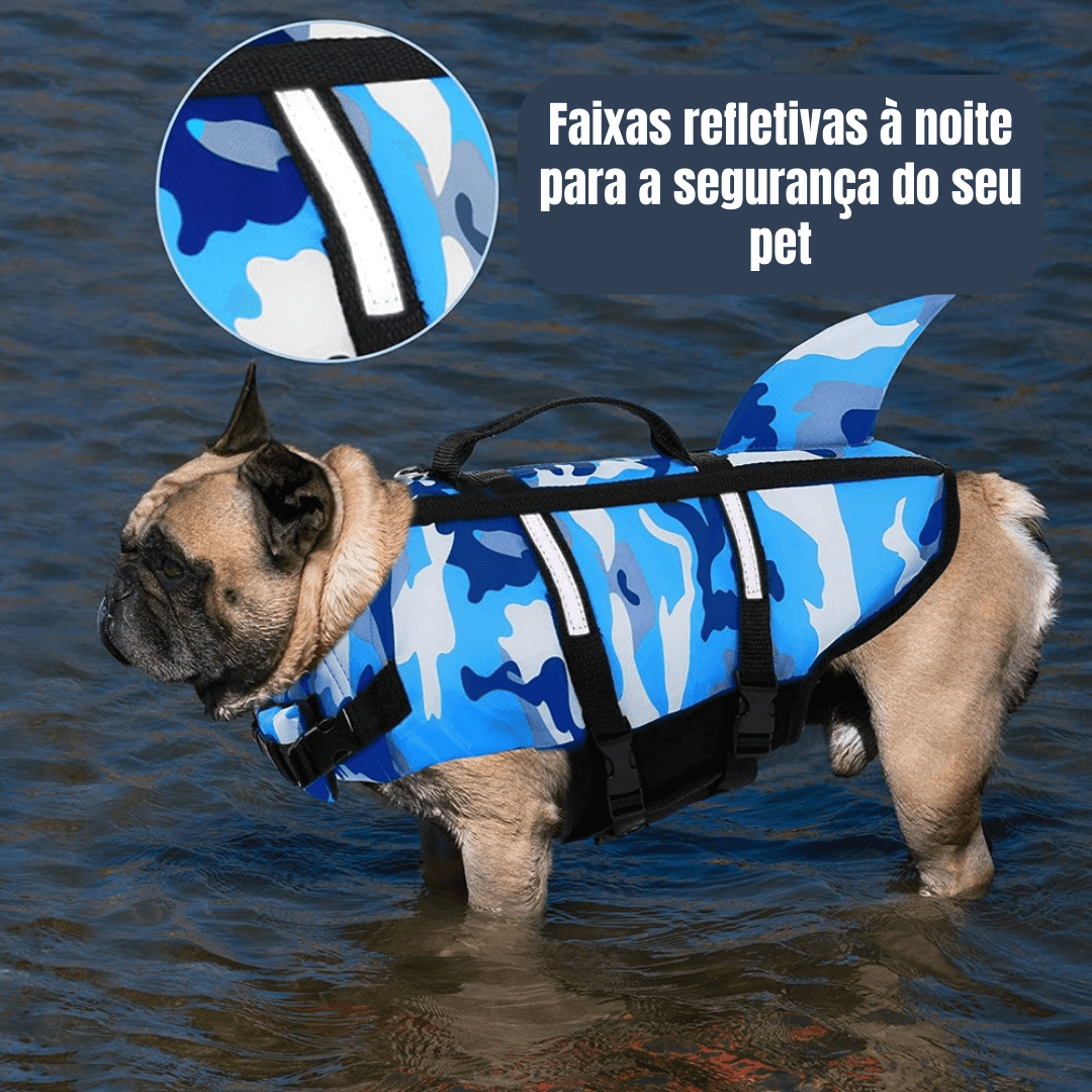 Colete Salva-Vidas Cachorro | Baby Shark Estampado - Boompreçopet