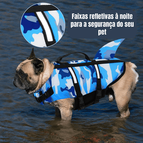 Colete Salva-Vidas Cachorro | Baby Shark Estampado - Boompreçopet