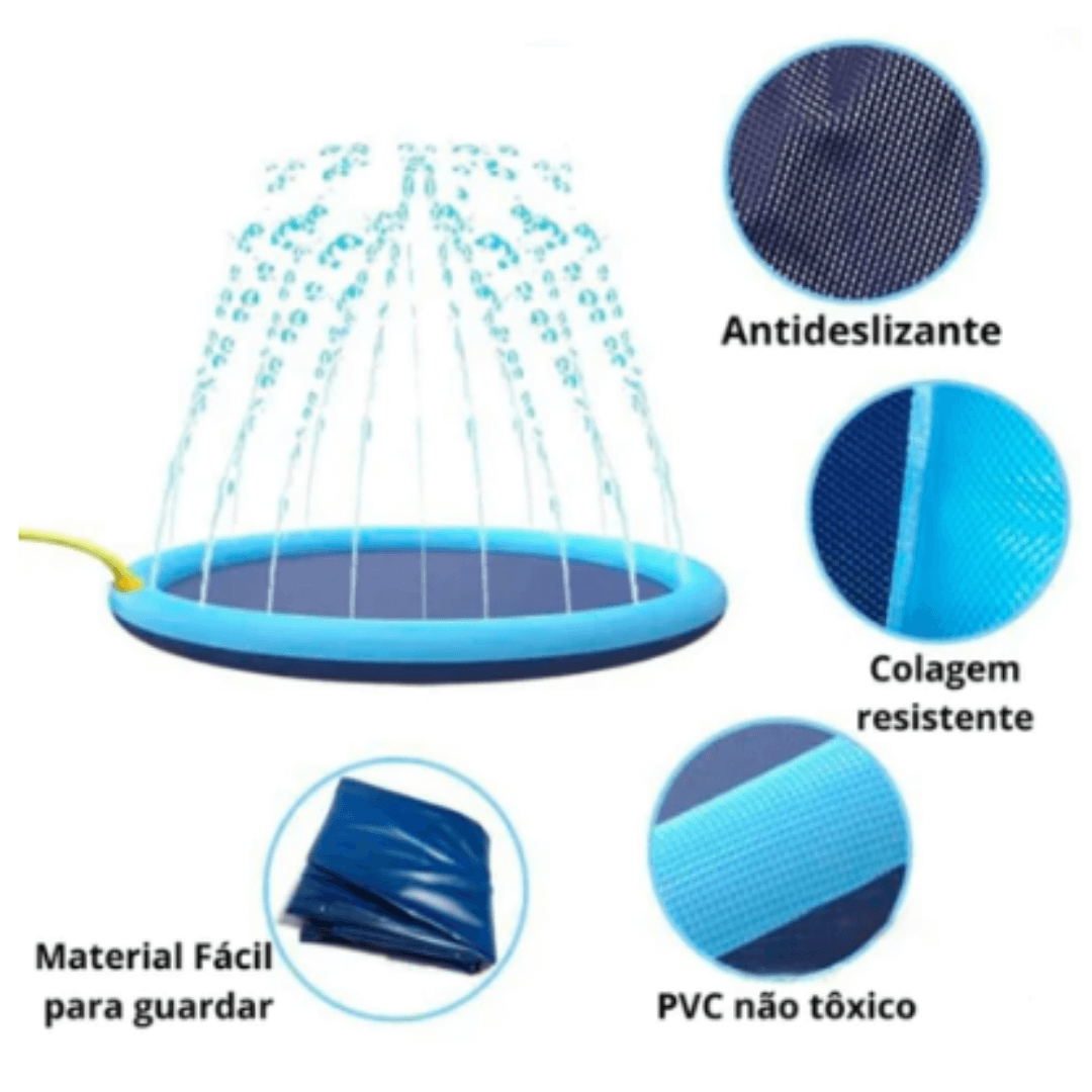 Piscina Para Cachorro | Piscina Chafariz Pet - Azul Claro - Boompreçopet