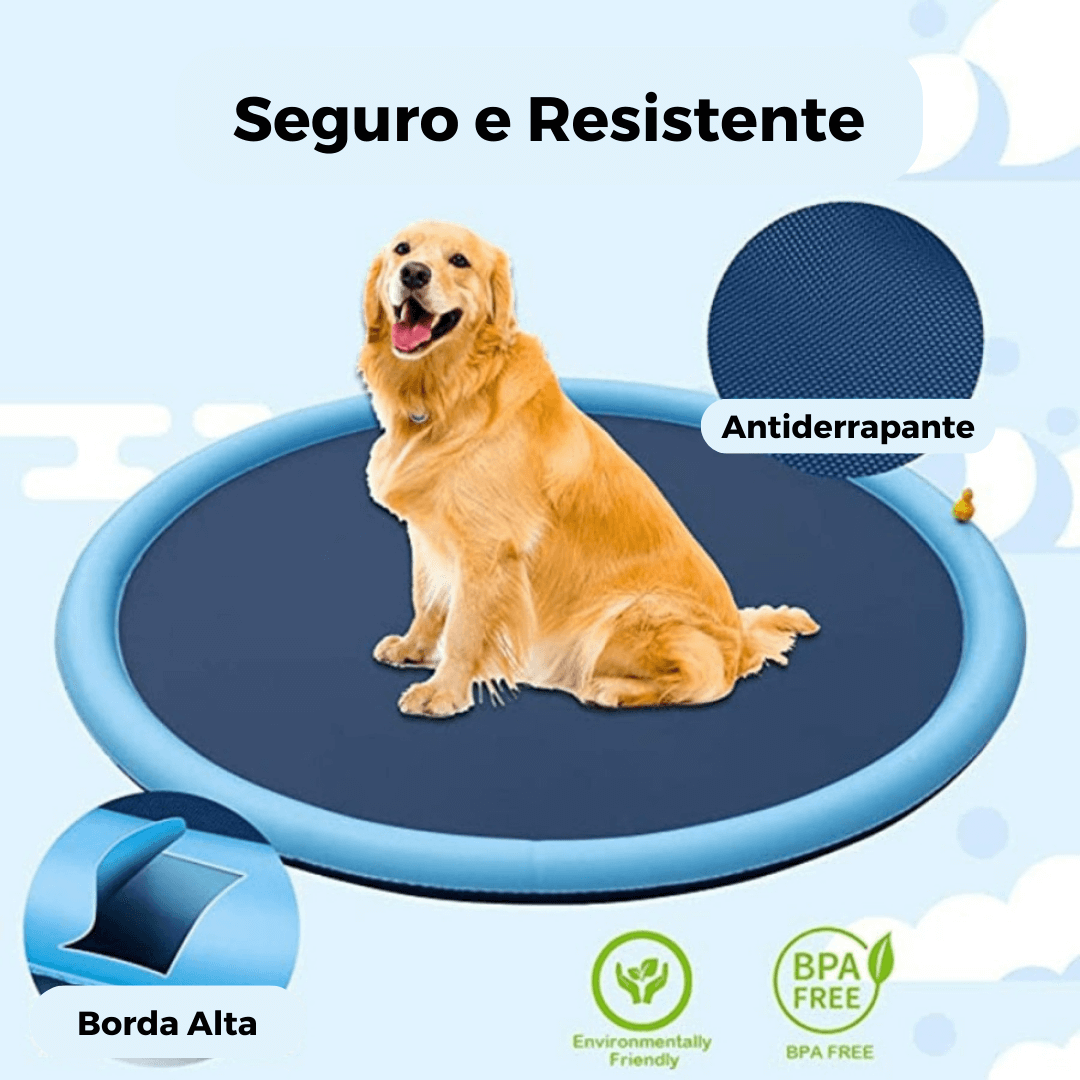 Piscina Para Cachorro | Piscina Chafariz Pet - Azul Claro - Boompreçopet