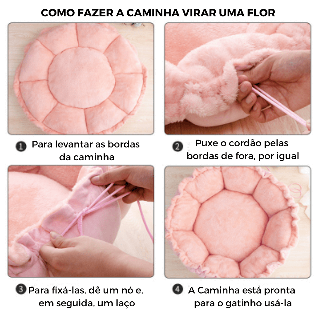 Caminha de Gato | Puff Pet Flor - Boompreçopet