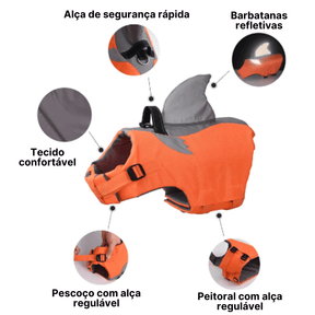 Colete Salva Vidas Para Cachorro | Tubarão - Boompreçopet