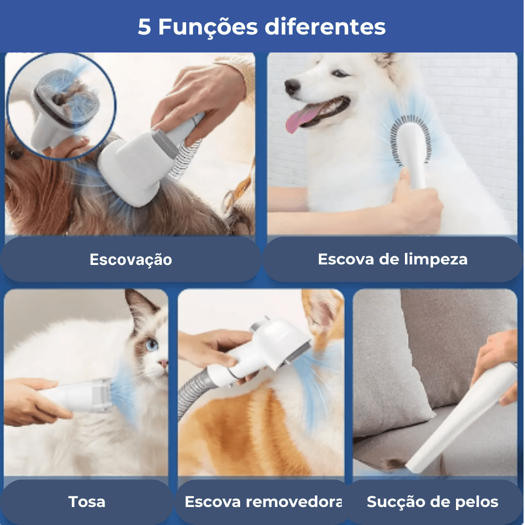 Máquina de Tosar Cão | Com Aspirador Portátil e a Vácuo | Capacidade de 2.3L - Boompreçopet