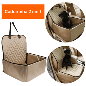 Cadeirinha Para Cachorro no Carro | Cadeira de Viagem | Almofadada 2 em 1 - Boompreçopet