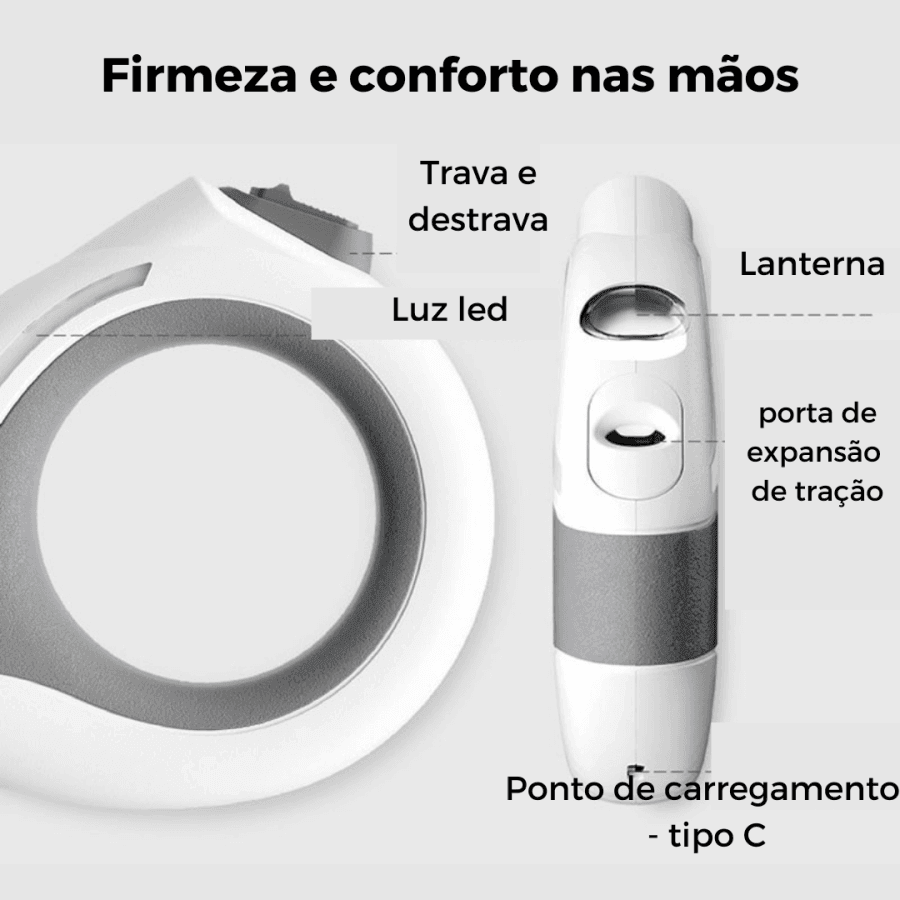 Guia Retrátil | Luz Led - Boompreçopet